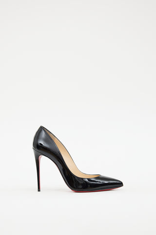 Christian Louboutin Black Patent Leather Pigalle Follies 100 Heel