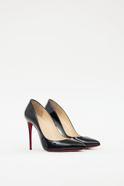 Christian Louboutin Black Patent Leather Pigalle Follies 100 Heel