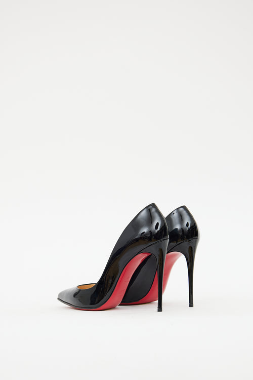 Christian Louboutin Black Patent Leather Pigalle Follies 100 Heel