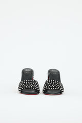 Christian Louboutin Suede Crystal Jane High Heel Mule