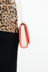 Christian Louboutin Orange & Gold Studded Paloma Shoulder Bag
