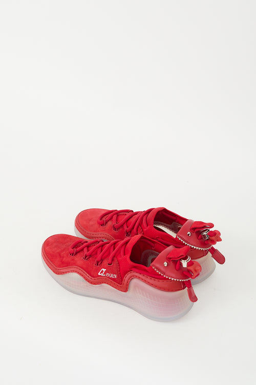 Christian Louboutin Red Suede Arpoador Low Sneaker