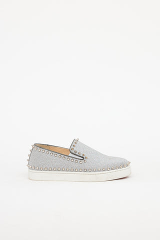 Christian Louboutin Glitter Pik Boat Slip On Sneaker