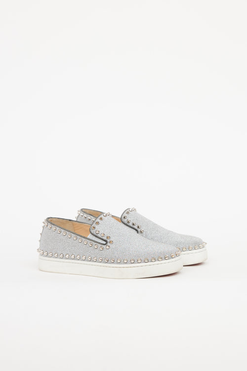 Christian Louboutin Glitter Pik Boat Slip On Sneaker