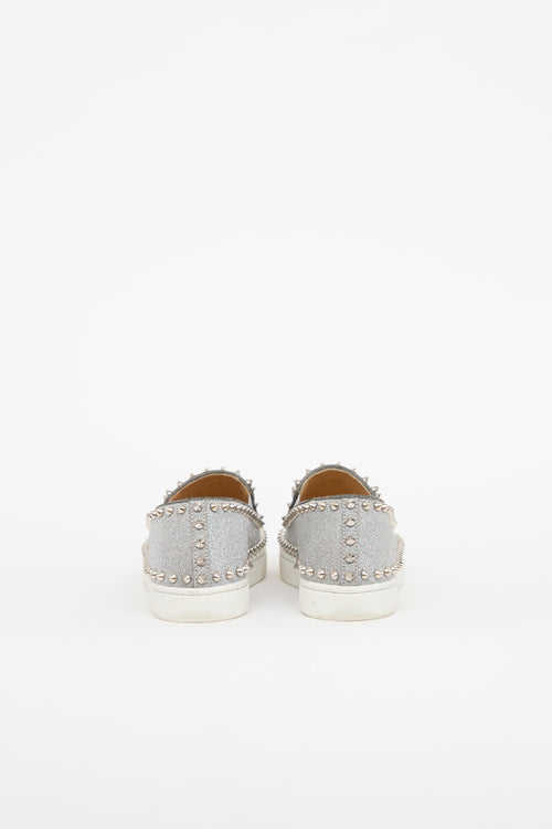Christian Louboutin Glitter Pik Boat Slip On Sneaker