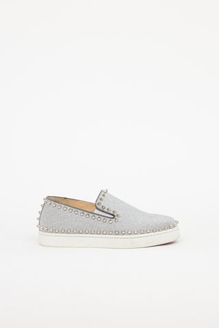 Christian Louboutin Glitter Pik Boat Slip On Sneaker