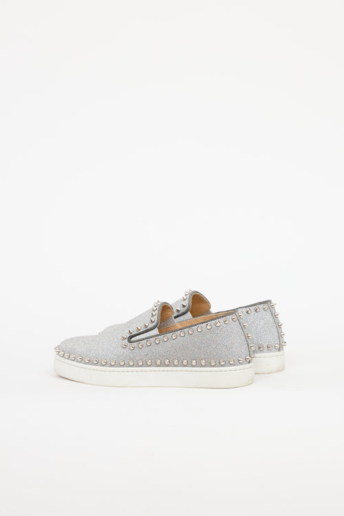 Christian Louboutin Glitter Pik Boat Slip On Sneaker