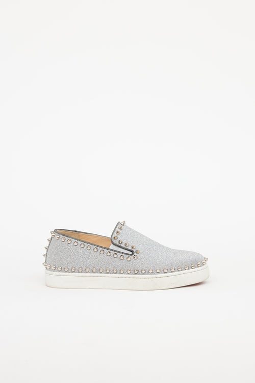 Christian Louboutin Glitter Pik Boat Slip On Sneaker