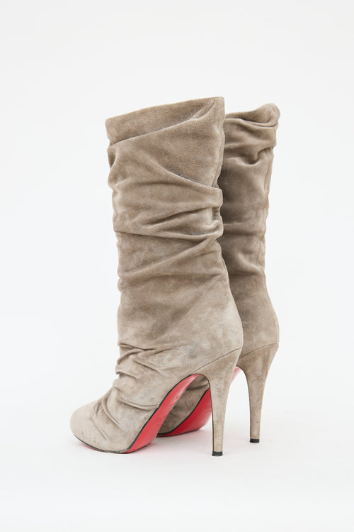 Christian Louboutin Suede Slouch Boot