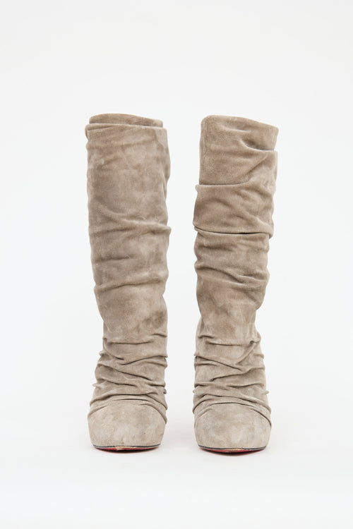 Christian Louboutin Suede Slouch Boot