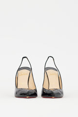 Christian Louboutin Black Patent Leather Fleuve 110 Slingback Pump