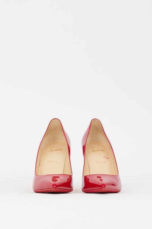 Christian Louboutin Red Patent Leather Kate 100 Pump