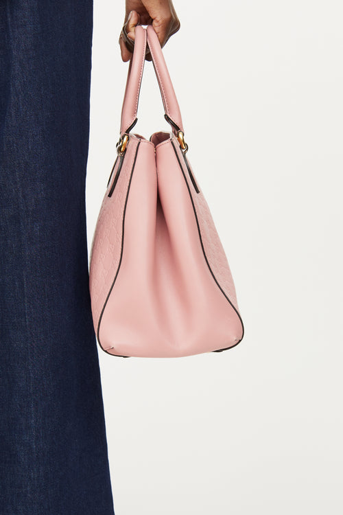 Gucci Pink Guccissima Top Handle Bag