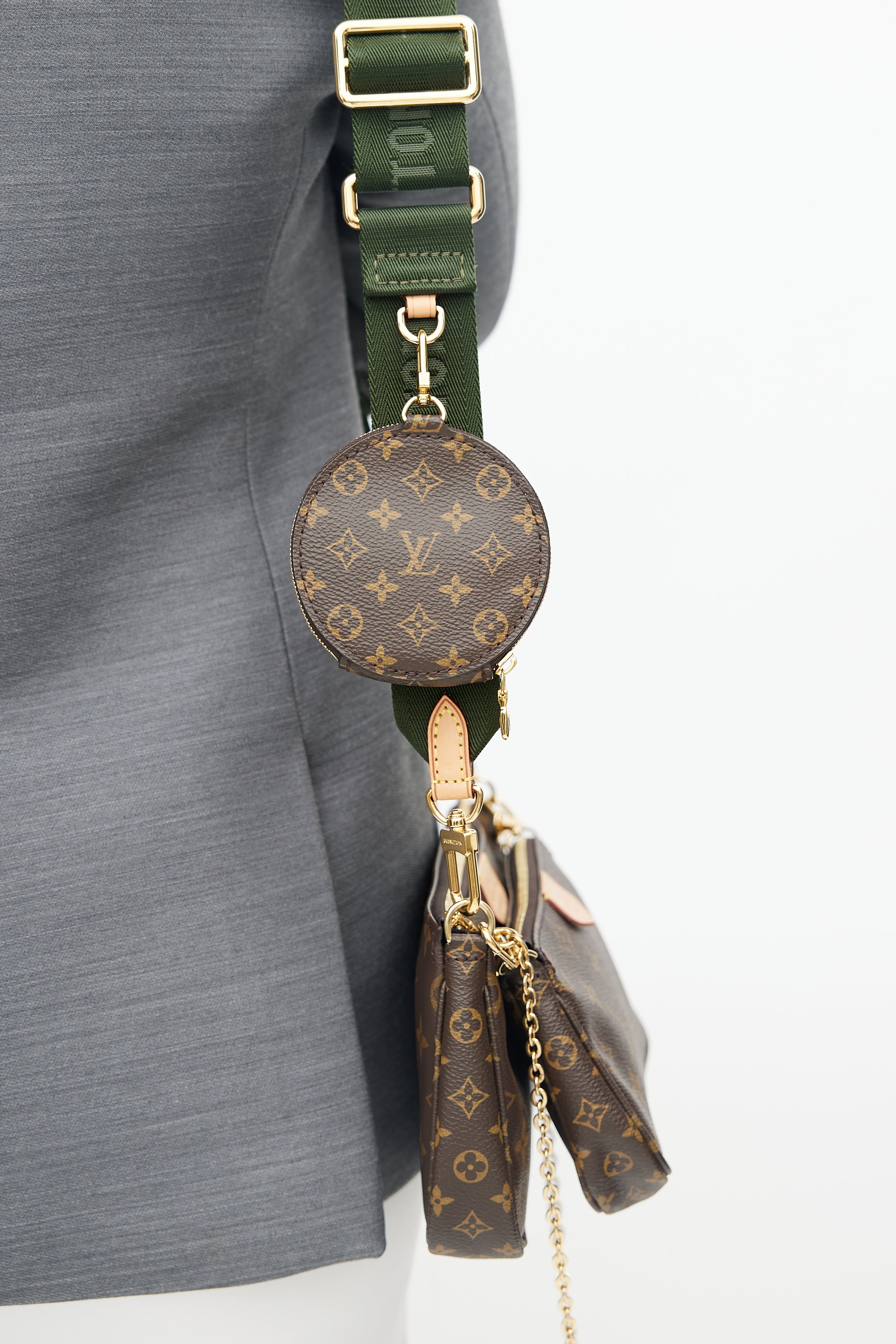 Louis Vuitton Multipochette Lanyard Key Holder, Silver, One Size