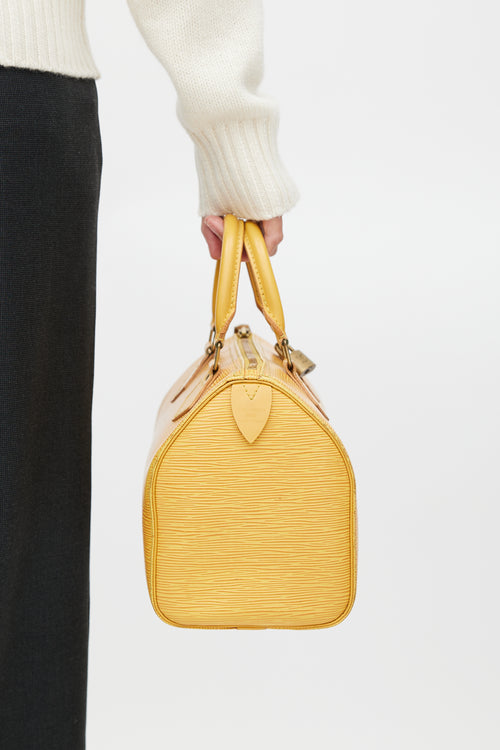Louis Vuitton 1992 Yellow Epi Leather Speedy 25 Bag