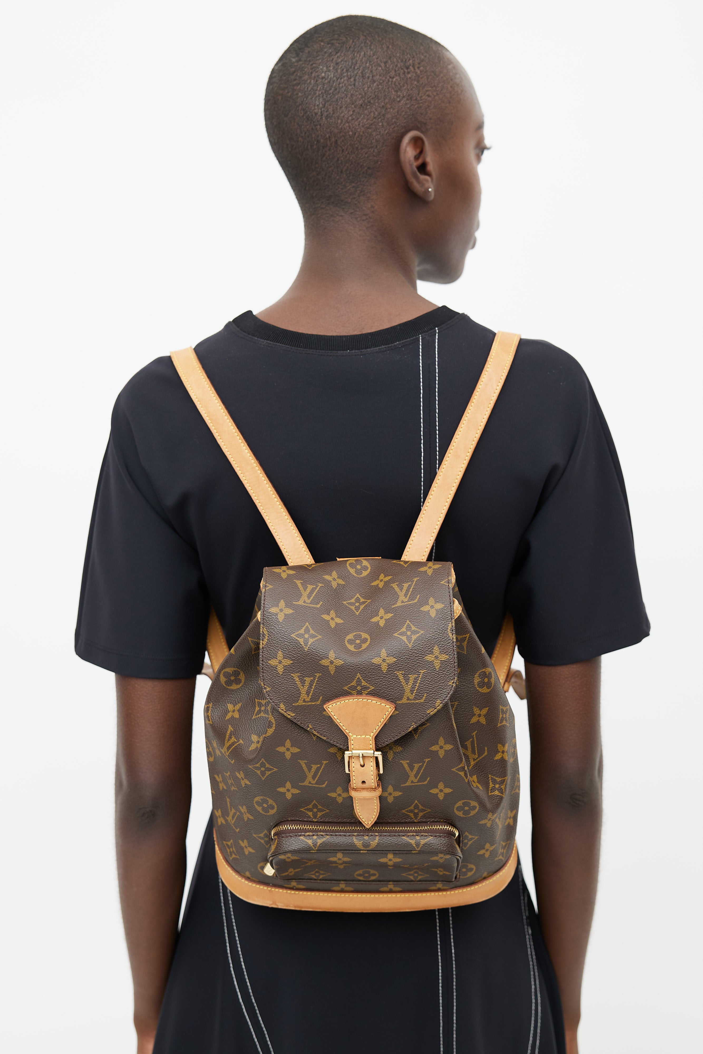 louis vuitton backpack montsouris mm canvas monogram Louis Vuitton // 1998 Brown Monogram Canvas Montsouris Backpack – VSP Consignment