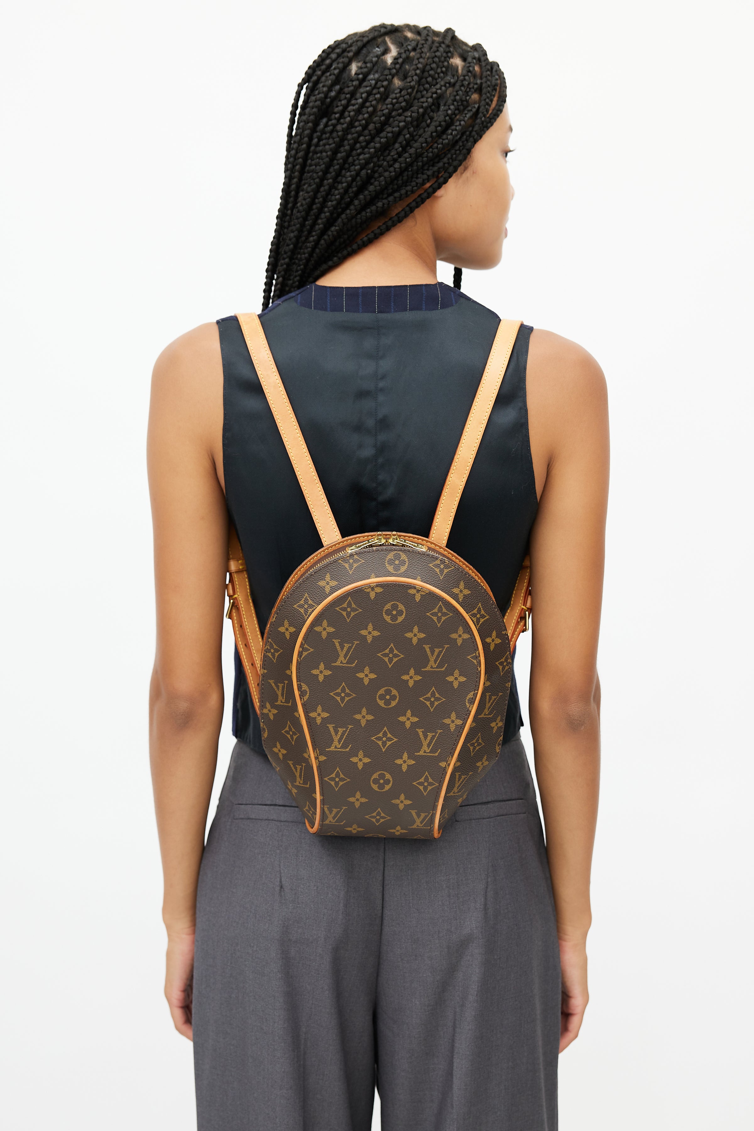 Ellipse cloth backpack Louis Vuitton Brown in Cloth - 37193249