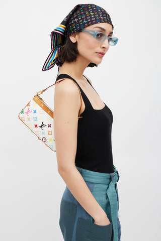 Louis Vuitton 2003 White & Multicolour Murakami Pochette Bag