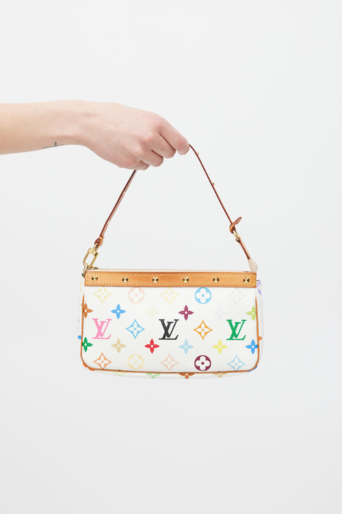 Louis Vuitton 2003 White & Multicolour Murakami Pochette Bag