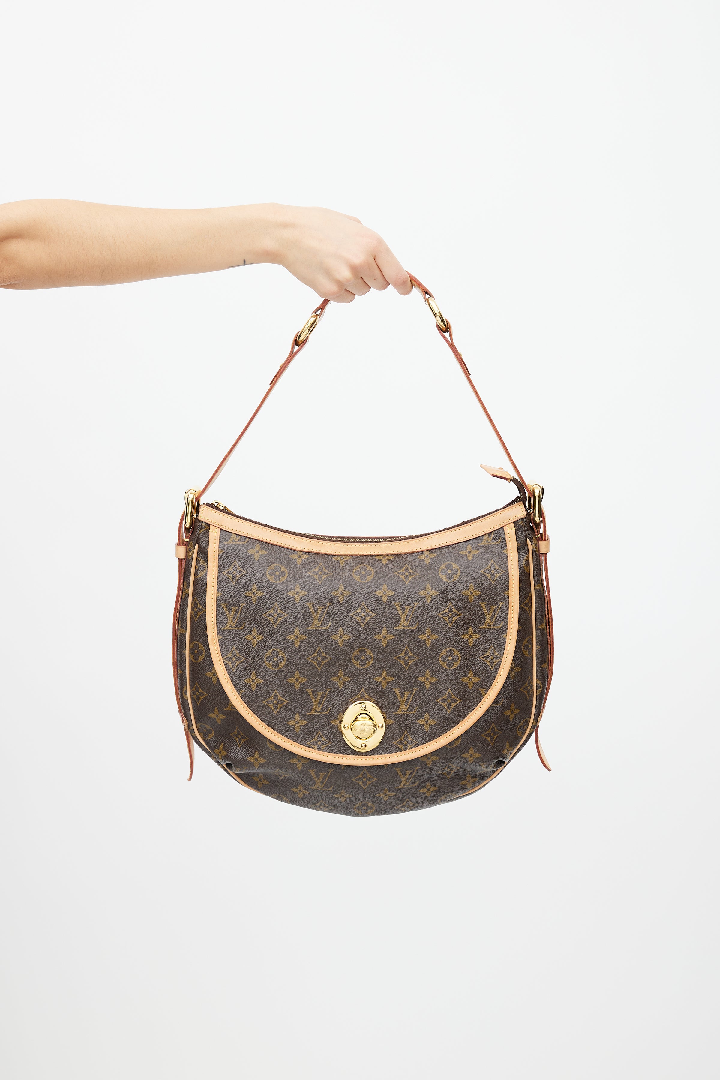 Tulum cloth handbag Louis Vuitton Brown in Cloth - 23233207