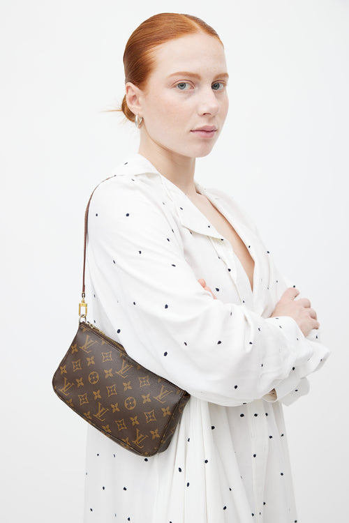 Louis Vuitton 2014 Brown Monogram Pochette Accessoires Bag