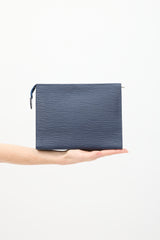 Louis Vuitton 2015 Navy Epi Leather Toiletry 26 Pouch