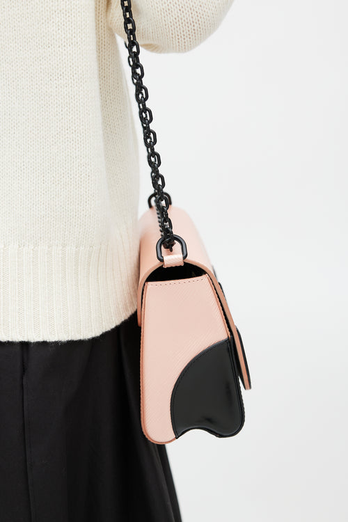 Louis Vuitton 2015 Pink Metallic & Black Epi Leather Twist MM Bag