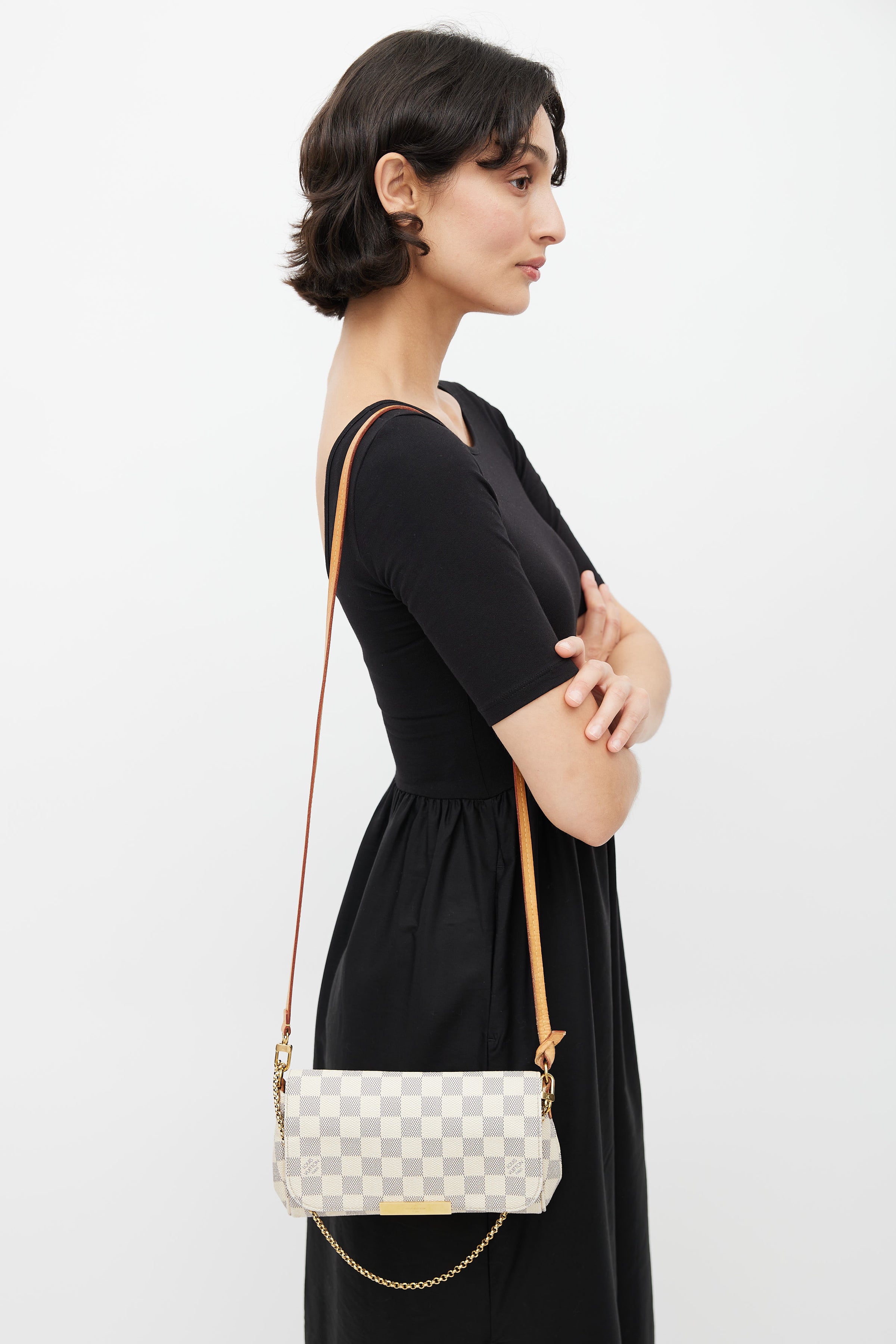 Louis Vuitton // 2017 Cream Damier Azur Favorite PM Crossbody Bag – VSP  Consignment