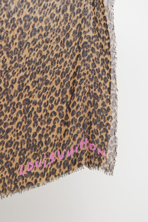 Louis Vuitton X Sprouse Brown Printed Scarf