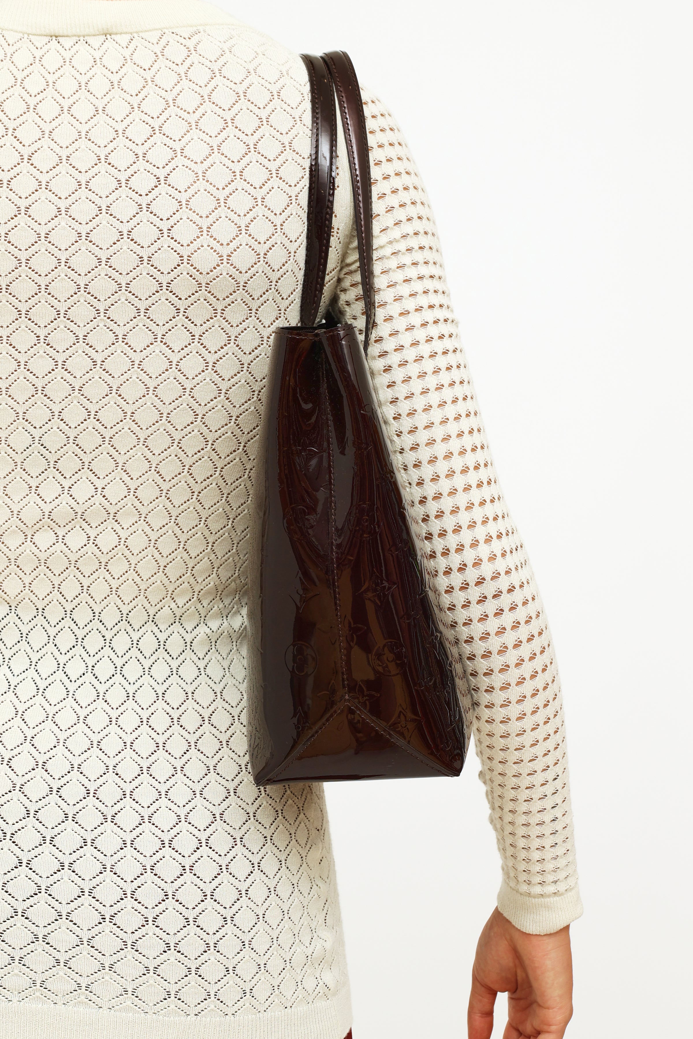 Louis Vuitton Monogram Vernis Wilshire PM - Burgundy Handle Bags