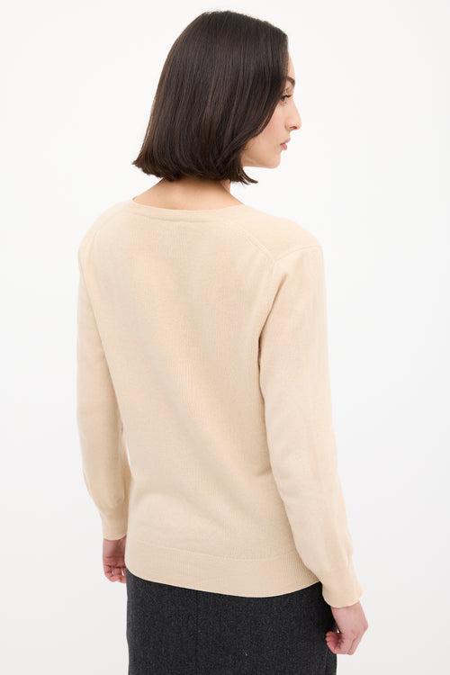 Louis Vuitton Beige Cashmere V-Neck Sweater