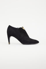 Louis Vuitton Black & Gold Suede Bootie