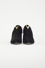 Louis Vuitton Black & Gold Suede Bootie