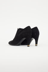 Louis Vuitton Black & Gold Suede Bootie