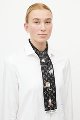 Louis Vuitton Black & Multicolour Monogram Printed Neck Scarf