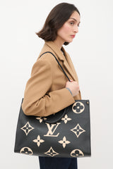 Louis Vuitton Black & Beige Monogram Empreinte Leather Onthego GM Tote Bag