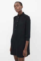 Louis Vuitton Black Buttoned Shirt Dress