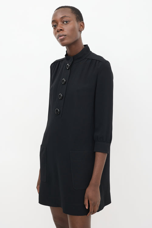 Louis Vuitton Black Buttoned Shirt Dress