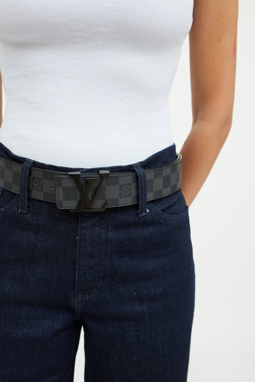 Louis Vuitton Black Damier Ebene Monorgam Belt