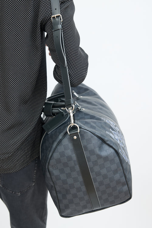 Black Damier Graphite Keepall Bandoulière 50 Duffle Bag