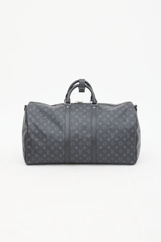 Louis Vuitton Black Eclipse Monogram Keepall Bandoulière 55 Duffle Bag