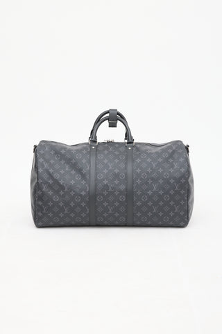 Louis Vuitton Black Eclipse Monogram Keepall Bandoulière 55 Duffle Bag