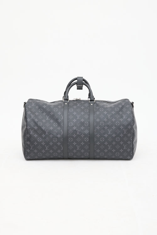 Louis Vuitton Black Eclipse Monogram Keepall Bandoulière 55 Duffle Bag