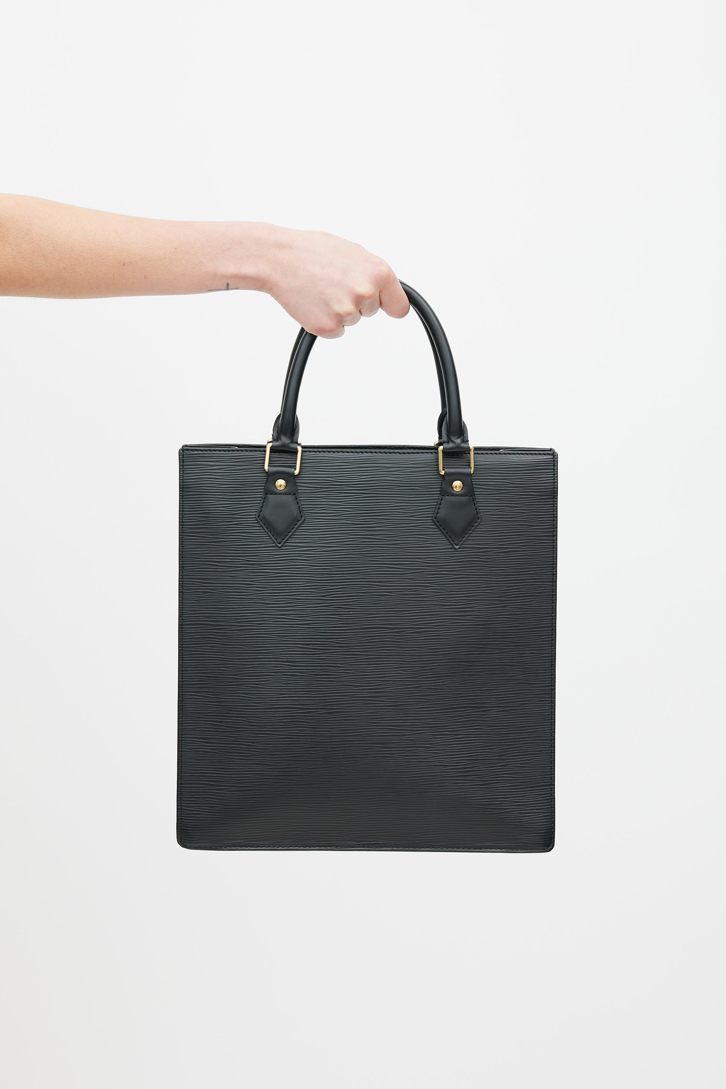 Louis Vuitton // 2003 Black Epi Leather Sac Plat PM Tote Bag – VSP