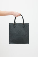 Louis Vuitton 2003 Black Epi Leather Sac Plat PM Tote Bag
