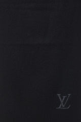 Louis Vuitton Black Cashmere Logo Fringe Scarf