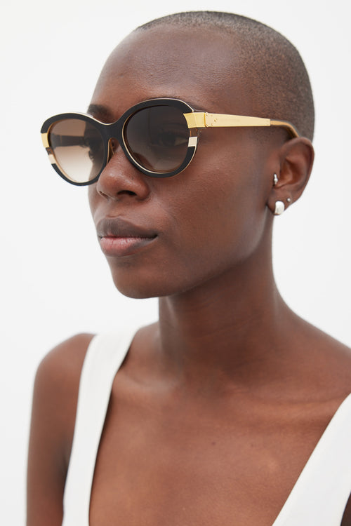 Louis Vuitton Black & Gold Z0487W Glitter Sunglasses