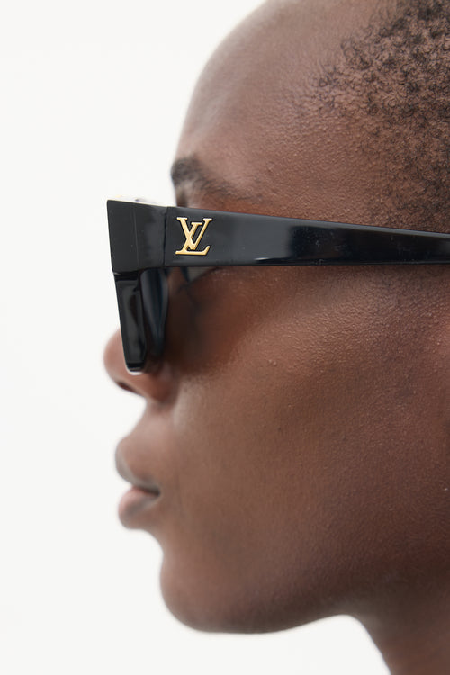 Louis Vuitton Black & Gold Z1502W Sunglasses