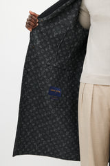 Louis Vuitton Black & Grey Wool Monogram Coat