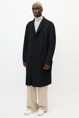 Louis Vuitton Black & Grey Wool Monogram Coat